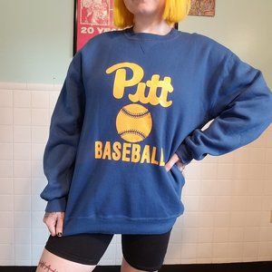 Vintage 90's Pitt Baseball Pittsburgh Sports Graphic Crew Neck Sweatshirt